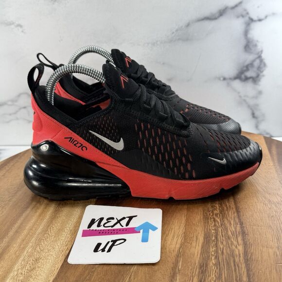 Size 5Y or Women’s 6.5-Nike Air Max 270 Black Bright Crimson Sneakers 943345-018 - Picture 3 of 9